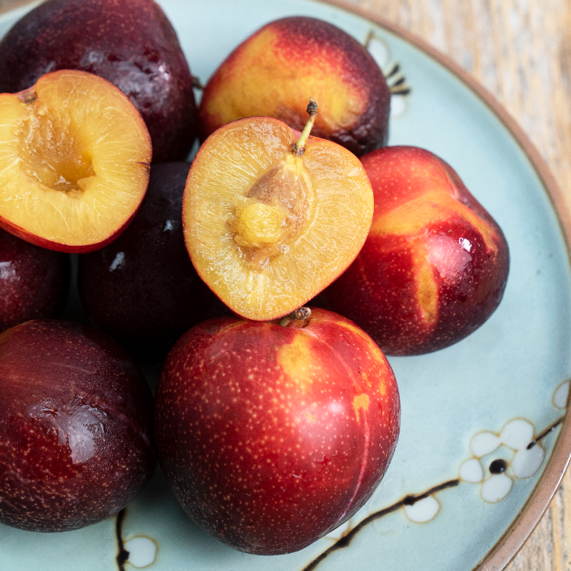 SpecialtyProd's tweet photo. Despite the name, Cherry Plums are not a hybrid cherry and plum variety but are actually an ancient species of plum, believed to be native to Western Asia. #specialtyproduce #cherryplums