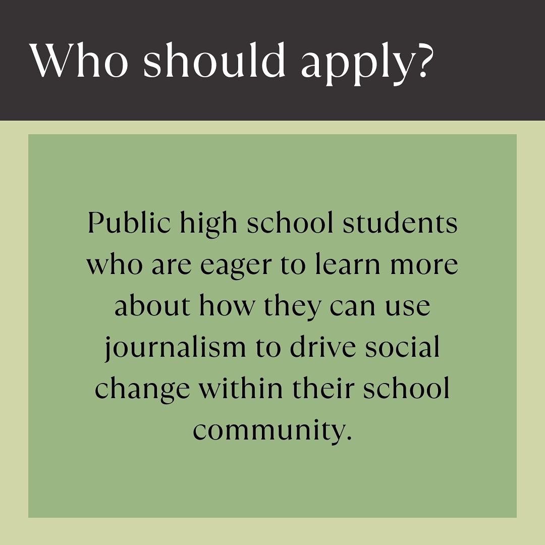 Want to know more about what programs we offer at Student Voice? See more about the Journalism Fellowship below! Remember: programs launch Monday, August 1st!!