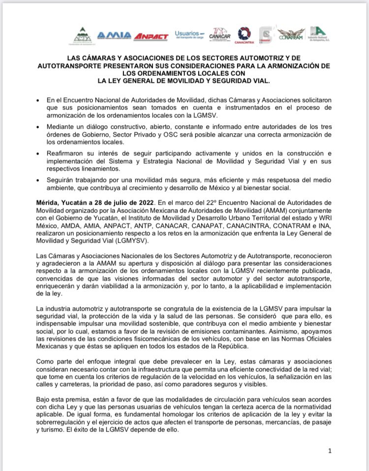 AmiaMexico's tweet photo. La #AMIA participa en la #AMAM en apoyo a la armonización de las leyes locales con la #LeyDeMovilidad y #SeguridadVial. Estamos convencidos de que los vehículos deben brindar protección en su operación y circulación a todos los usuarios de las vialidades. https://t.co/erwhNkSu0b