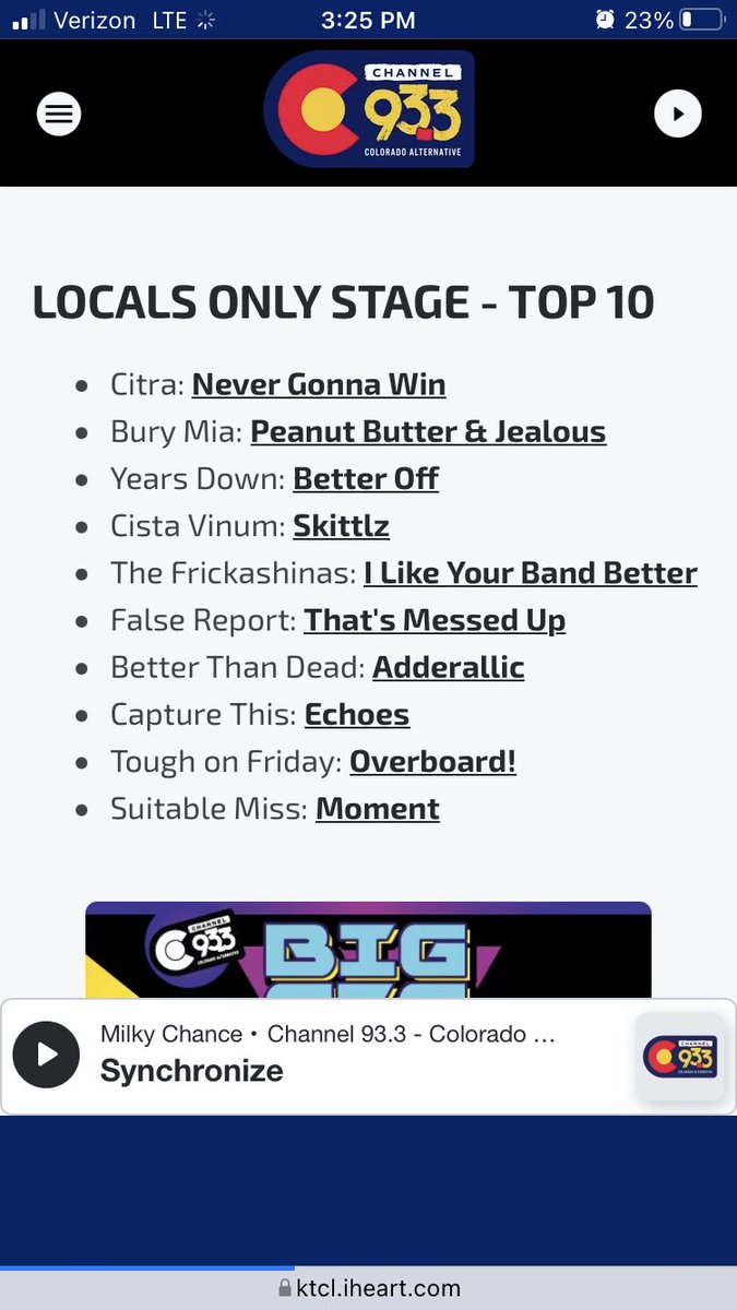 Say what?! we are in the running to open <a href="/KTCLchannel933/">KTCL Channel 93.3</a> Big Gig w/ <a href="/adtr/">A Day To Remember</a> and <a href="/jimmyeatworld/">Jimmy Eat World</a>