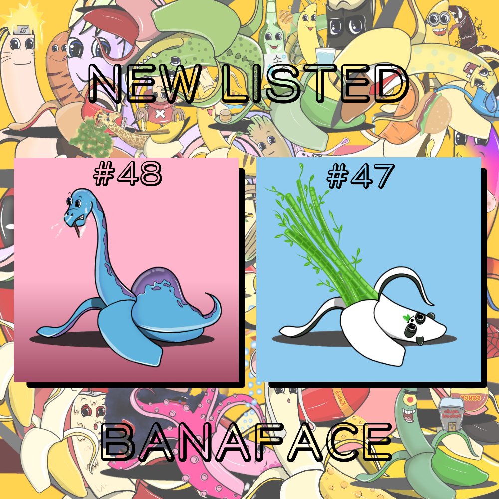 BanafaceNFT's tweet photo. Good Morning everyone,today Banaface listed 2 item #47 &amp; #48  😜😘🤸‍♂️

https://t.co/TPcRFsqALd

Start Price 0.0027 Eth ❤

🍌 No gass fee (polygon)
🍌 1/1 single edition 
🍌 Hand draw

#NFTCommunity #NFTProject #NFTs #NFTGiveaway #NFTJapan #NFT宣伝枠 #NFT買います #NFT #japaneseart https://t.co/6m8axuTtGq