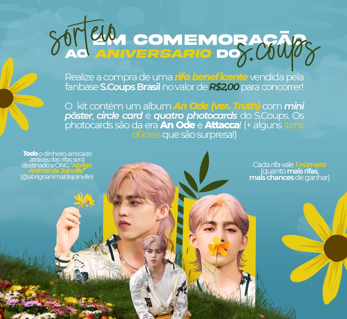 É com muita alegria que anunciamos o projeto de doações para o "Abrigo Animal de Joinville". Contamos com vocês para tornar o aniversário do S.Coups ainda mais especial com atos de amor! ❤️🐶🐱

Link para a compra de rifas: docs.google.com/forms/d/e/1FAI…

Mais informações abaixo: