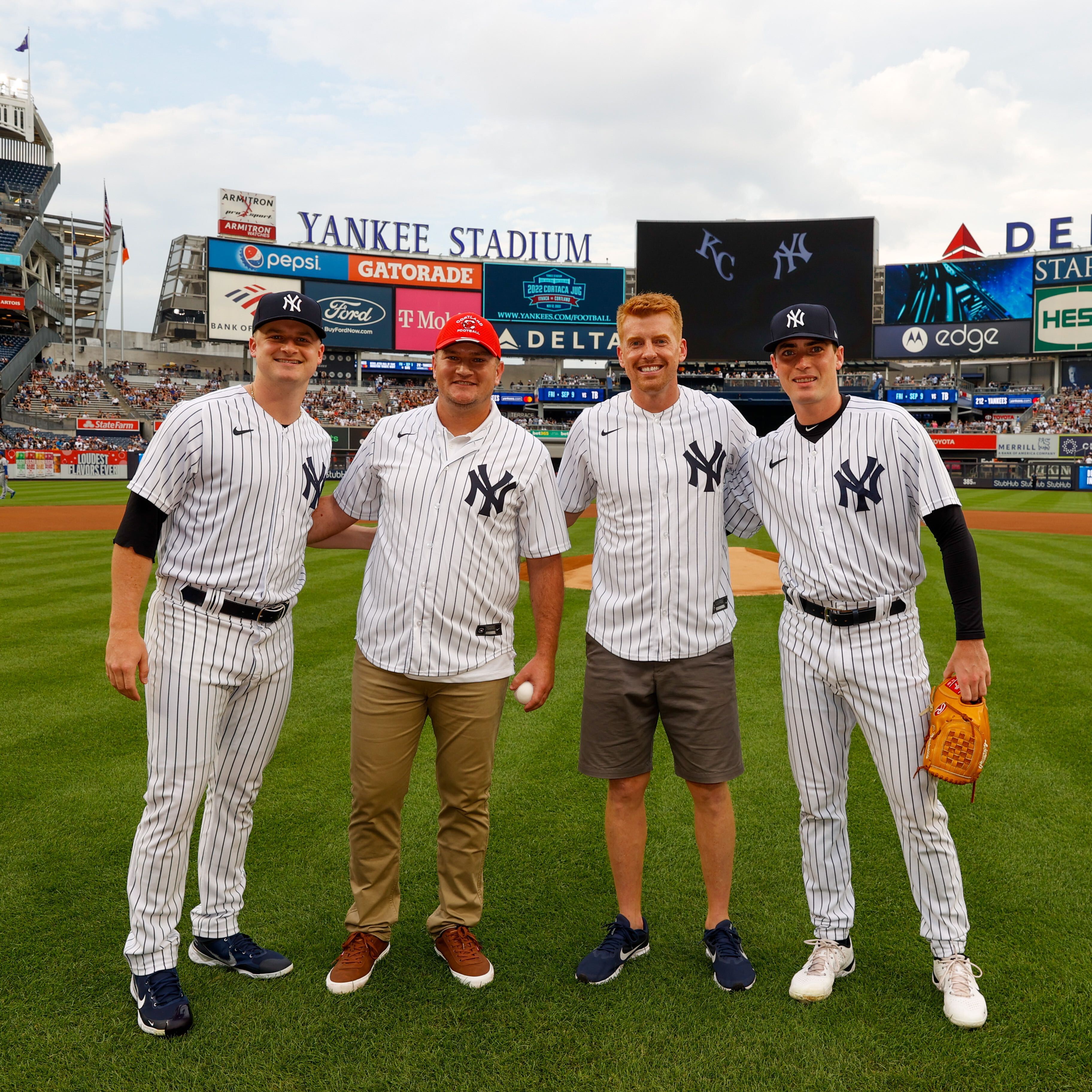 New York Yankees on X: Thank you to @IthacaBomberFB Head Coach Michael  Toerper and @CortlandFB Head Coach Curt Fitzpatrick for throwing out  tonight's ceremonial first pitches. Get your tickets now for the