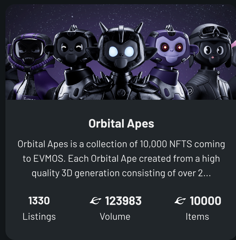 Congrats on your soldout friends! <a href="/OrbitalApes/">ORBITAL APES ☄️</a> 

You truly deserved it! 

$EVMOS #NFT #CosmosEcosystem