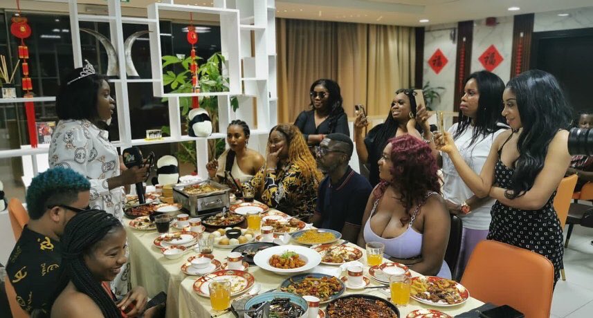 housematessl's tweet photo. WELCOME DINNER 🍲 in honour of Julianna Conteh (Julie Tombo) and the Housemates Salone delegation in Dubai. Dinner was hosted by AYV's CEO Amb. Anthony Navo;Jr., and his wife Mrs Haja Navo.
It was good to see everyone together and enjoying.
#hmsl3 https://t.co/DEbeVTsjXw