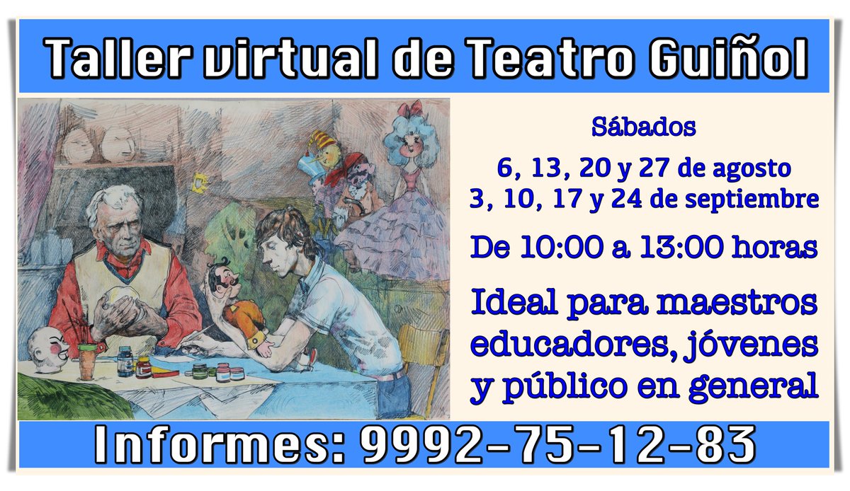 CulturalLago's tweet photo. Aprende a hacer un títere de guante, repujado en papel maché (como lo hacían los grandes maestros del guiñol mexicano), en ocho sesiones. https://t.co/jjPmVXDMxM