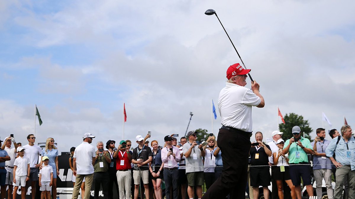 Mortknowssports's tweet photo. Trump Competes in LIV Pro-Am

This morning at 10am, Donald Trump was first to tee off in Bedminster along side Bryson DeChambeau and Dustin Johnson. #LIVGolf @POTUS45 @LIVGolfInv @b_dechambeau @SBJ https://t.co/QdJp5E6a9q