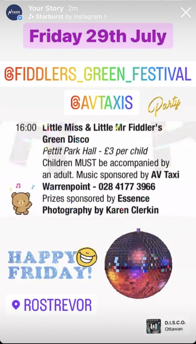 Proud to sponsor the music for the Little Miss &amp; Little Me Fiddler’s Green Disco 🎉🥳😊