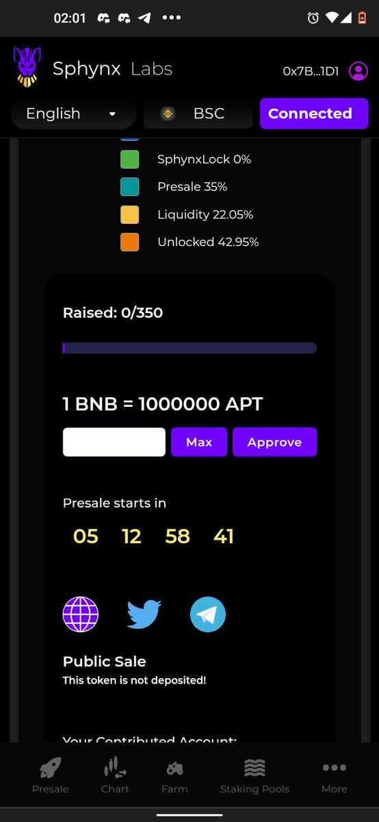 aptsolutely's tweet photo. To purchase APT on Sphynx exchange. 

1. Go to https://t.co/xHDUAfohwP
2. Connect your metamask wallet.
3. Enter the amount of BNB
4. Click on approve button. https://t.co/ggvaK8JXMe