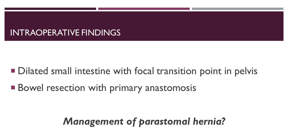 Proud of <a href="/marina_affi/">Marina Affi Koprowski, MD</a> for wrapping up month 1 of Chief Year with a strong presentation at #HerniaRounds. Very meta to present a case where we performed a Pauli Parastomal Hernia Repair with <a href="/ericpaulimd/">Eric Pauli</a> actively engaged in the discussion! #OHSUHernia