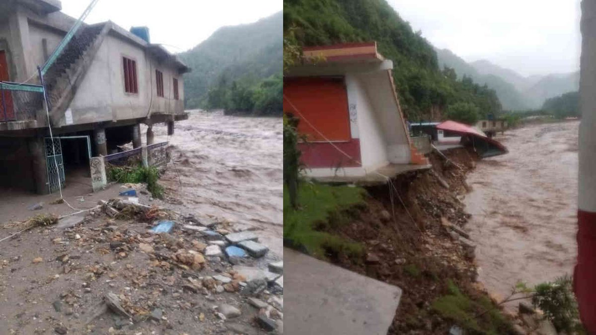 AzmatTanha15's tweet photo. Buner: Severe damage to crops, houses and hotels due to torrential rain in Chagharzi
The flood damaged the hotels located in the tourist spot "Durga Chinna".
https://t.co/leWksvh8Ep https://t.co/WbG9abFnxf
#pdma
#KP360
#NDMA
#dcbuner
#cmkp
#mehmoodkhan https://t.co/OMVfymxIqt