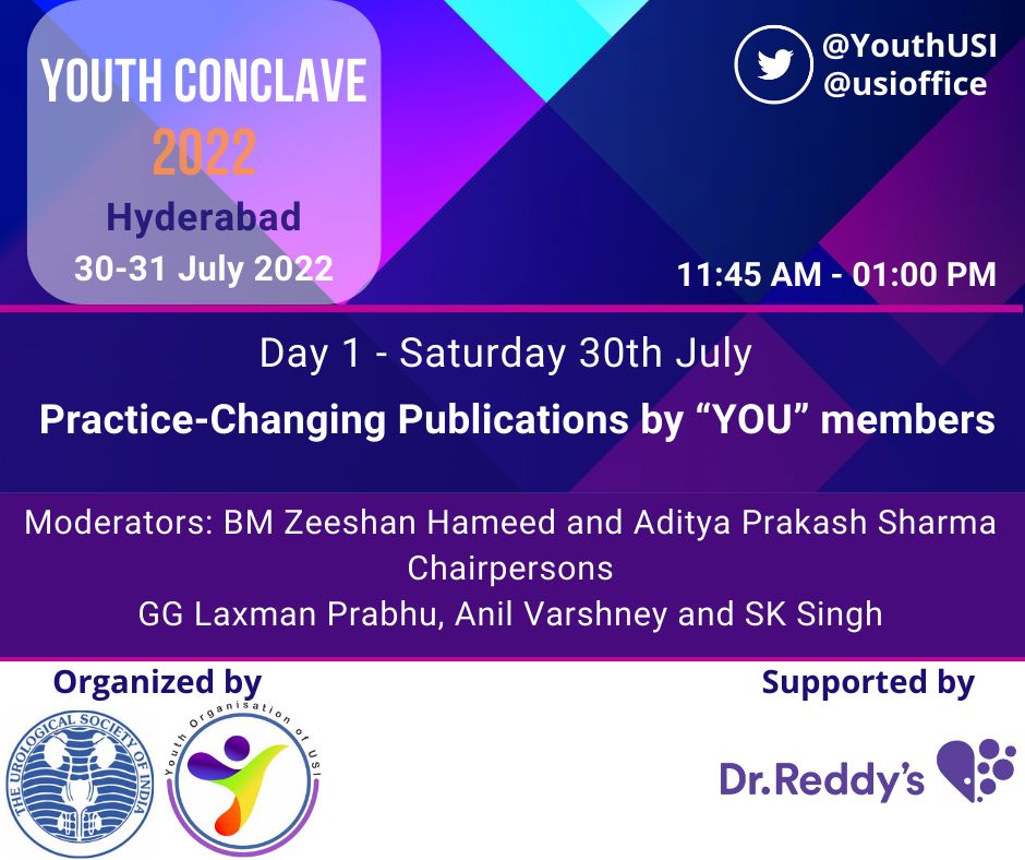 Practice changing publications by Youth Urologists. Don't miss out. @usioffice @usiboe @lkeshav1965 @rbsabnis @UroZedman @drragoori @drkarthicknagan @abhisingh82 @adityap_sharma @drmilapshah @AbhijitUrology @DrVCMohan @drrjrocks @ZahidRaza7 @EAU_YAUroTech @eau_yuo @young_endosoc