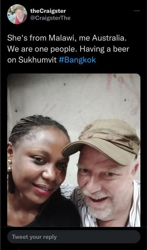 Ray63857154's tweet photo. @dilligaf5072 @craigster Not forgetting, when a few bucks arrive from generous souls, he heads out to Sukhumit and spends it on 'ahem' beer. https://t.co/eW9gIIZBqe