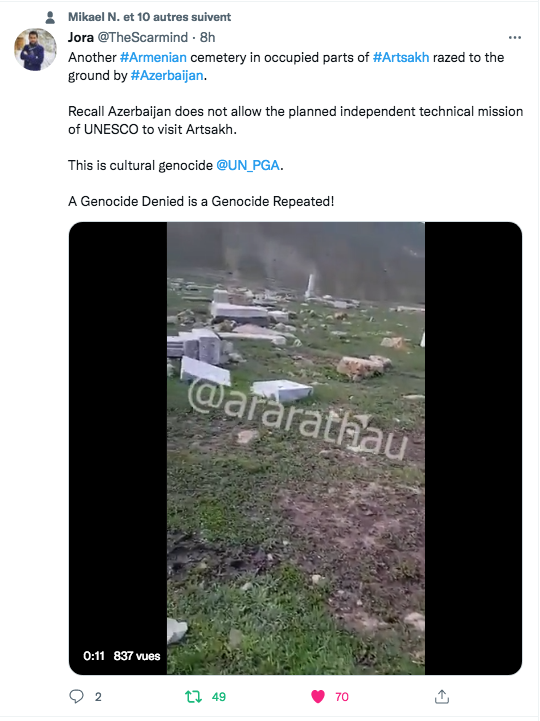 armenews_NAM's tweet photo. Jora : un autre cimetière arménien rasé https://t.co/uyv6p2Gz1p https://t.co/CUEHi6J6uM