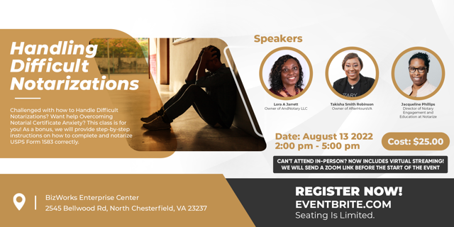 andnotary's tweet photo. Can't Attend In-Person? Now Includes Virtual Streaming! We will send a Zoom link before the start of the event.

Register here https://t.co/ckOKTA3tNl https://t.co/piC1mdWqCr