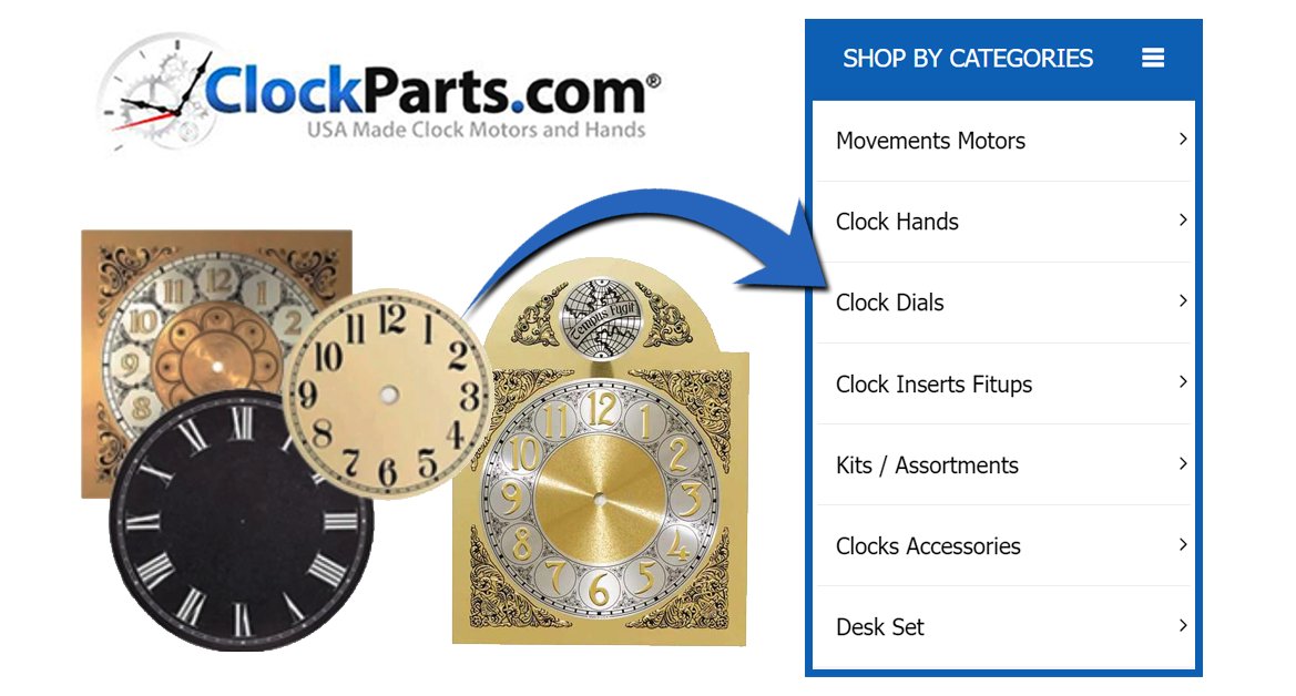 ClockPartsCom's tweet image. A #ClockDial face is a printed or stamped pattern sub straight that may be embossed with designs &amp;amp; numbers to help show #time. #ClockDials are available in many styles, from classical square metal antique to round brass with Roman numerals. #clockparts clockparts.com/clock-dials/
