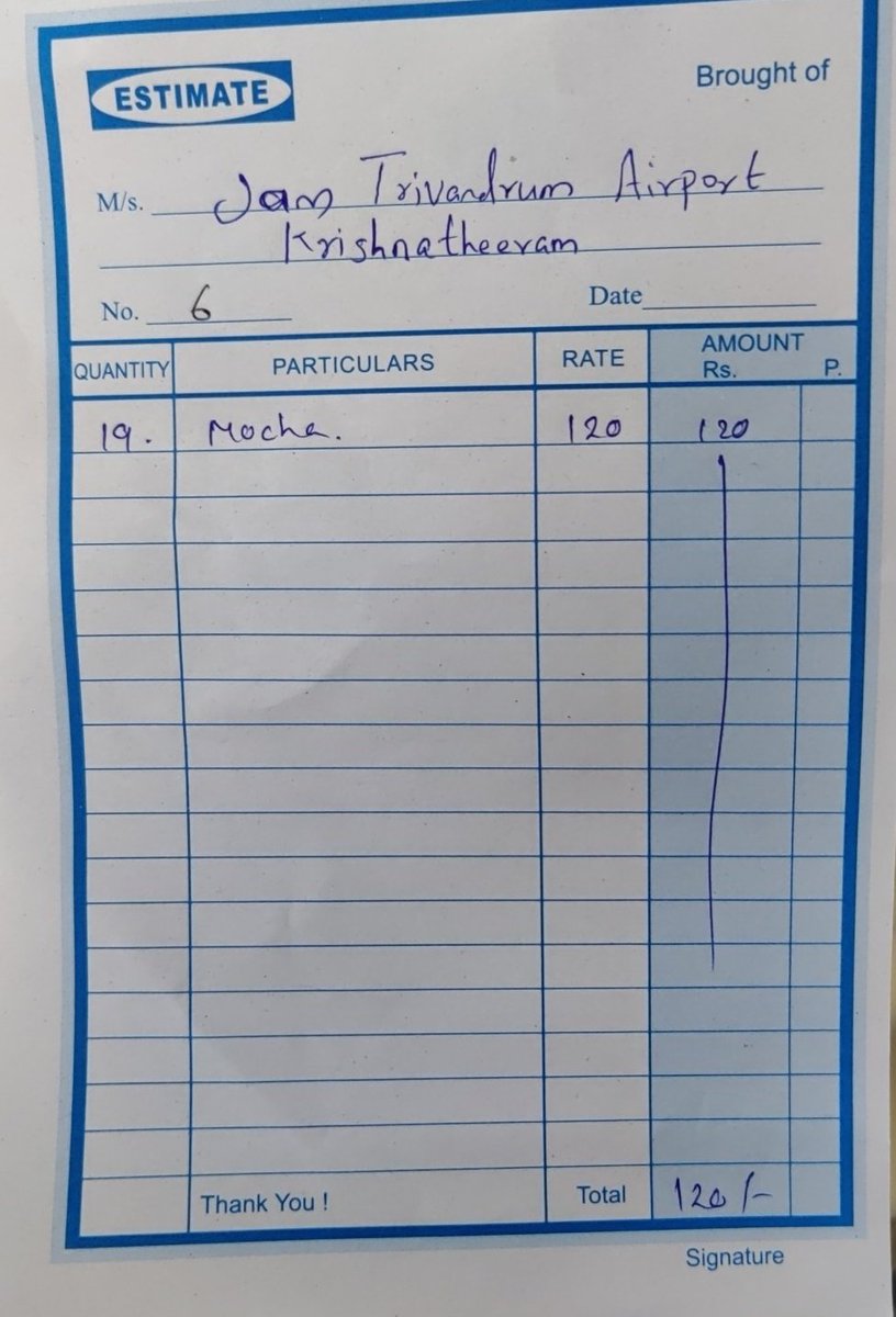 SreenathInduch1's tweet photo. @PMOIndia @gautam_adani @TRV_Airport_Off @GST_Council
It has been this way, a shop sell coffee in Adani's Trivandrum Domestic Airport.
No bill and No GST, and when I insist, they write the shop's name.

Finally GST is taking its shape in India, thank goodness and "Ache Din" https://t.co/1knlqNNgJ5