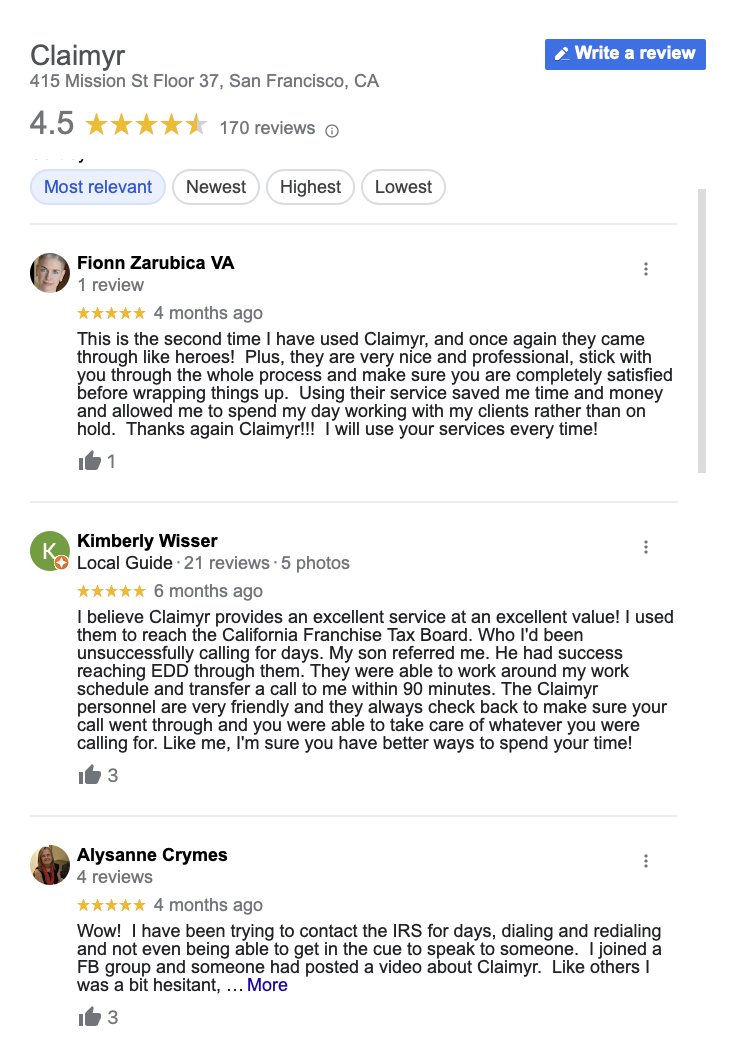 Claimyr_HQ's tweet photo. Claimyr Reviews - Claimyr has been used by over 200,000 people since 2020 to reach difficult phone lines. But don't take our word for it: read thousands of real reviews about how Claimyr has helped them. 

TL;DR: people love us. https://t.co/fFlbglpLSb