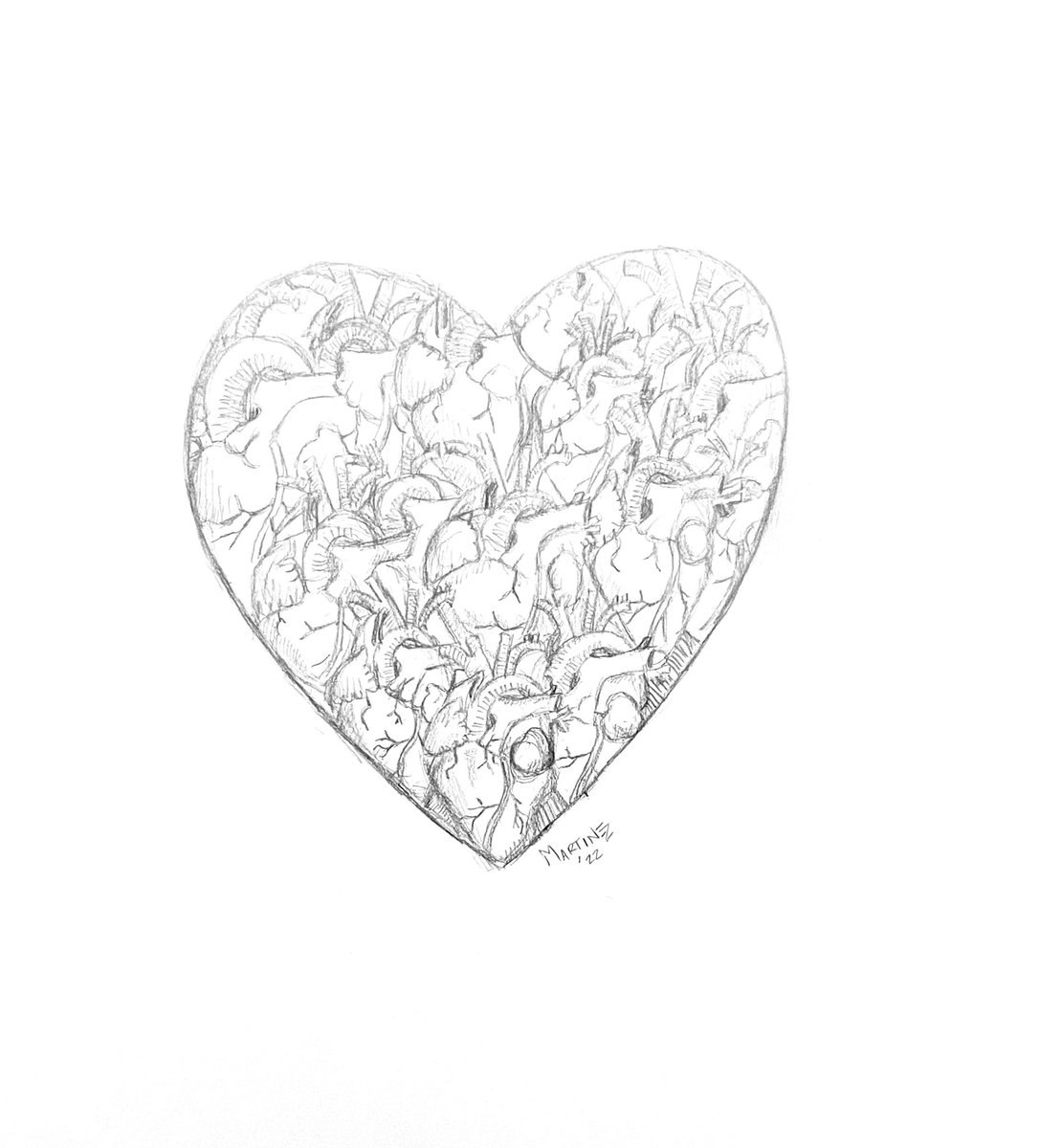 NuWaver74's tweet photo. All Heart, pencil on paper. #artbynuwaver74 #artoftheday #drawingdaiky #anatomicheart #heartshaped #love #drawordiechallenge #heart #illustration #makearteveryday #ArtistOnTwitter #kofiart #instaart #originalart #miamiartist https://t.co/c84feQh6vY