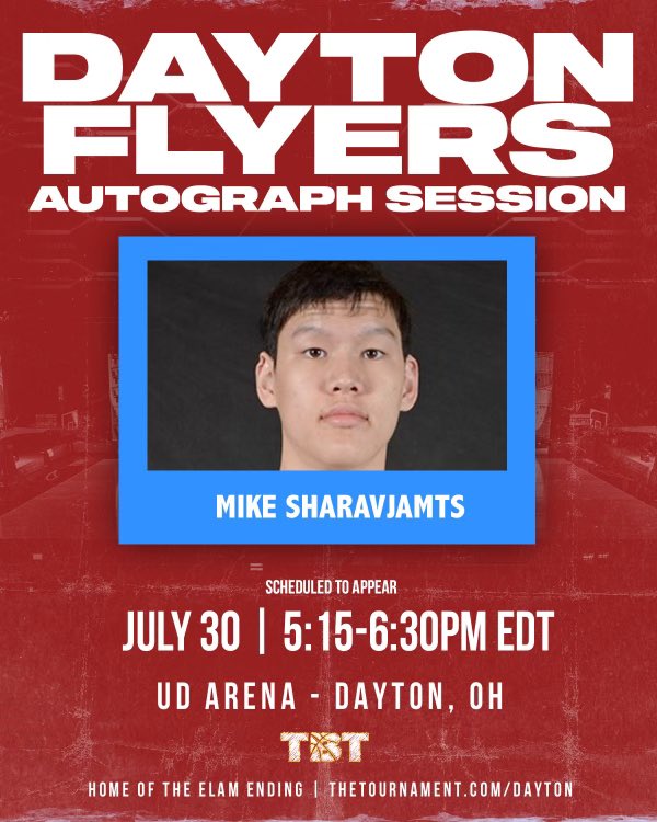‼️Join me on Saturday at UD Arena for <a href="/thetournament/">TBT</a> where I will be signing autographs between the Semifinal games.‼️

Purchase tickets by visiting 
bit.ly/DaytonTBT 

Use offer code “DaytonTBT” for 20% off!

Also, a big quarterfinal game Friday for @flyerstbt!