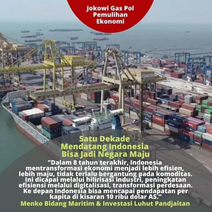 Menko Marves Luhut B Panjaitan meyakini satu dekade mendatang Indonesia bisa menjadi negara lebih maju.
<a href="/jokowi/">Joko Widodo</a>