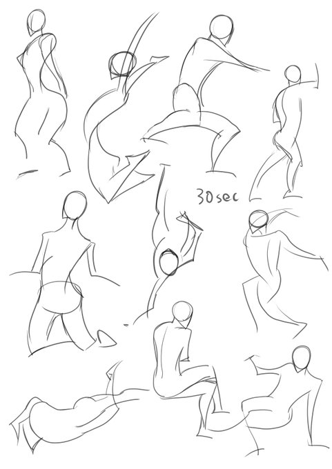 #PoseOfTheDay #posemaniacs 今日30秒ジェスチャードローイング 