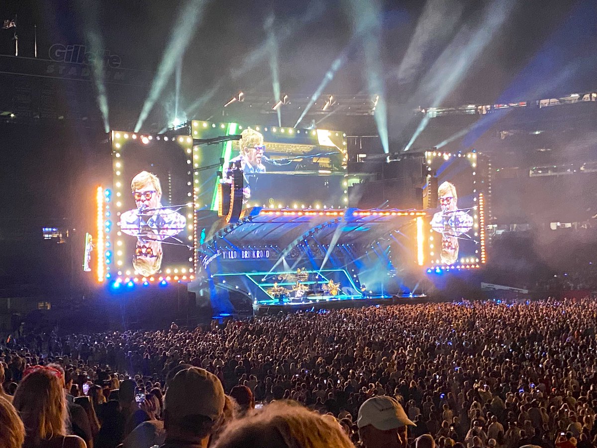 Doesn’t get better than <a href="/eltonofficial/">Elton John</a> at <a href="/GilletteStadium/">Gillette Stadium</a>. Incredible final show in New England! #EltonJohn #Legend