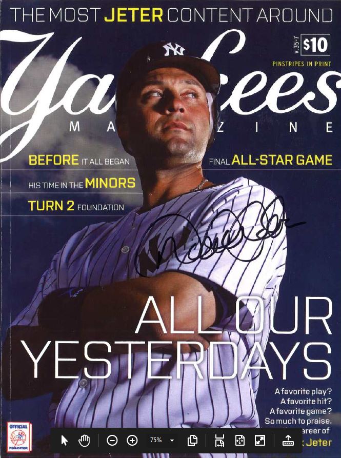 HankSuprun's tweet photo. 13 years later Derek Jeter was retiring and coming to TEX the same month as my birthday. I was 8. I sent him a letter and just wanted to meet him. We didn't.

In October a package came from #NYC. It was a letter from Mr Jeter and his final home program autographed by my hero. https://t.co/9tINQDQtdR