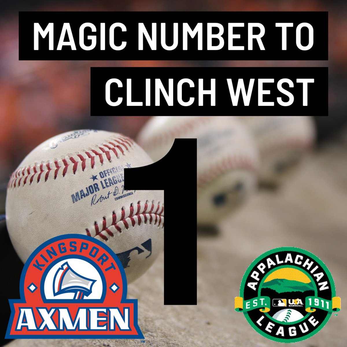 MarkThatPlay's tweet photo. 🚨 With Greeneville’s LOSS to Pulaski the magic number for our @KingsportAxmen to clinch the West Division and punch their ticket to the League Championship Game is 1!!
Axmen play Greeneville next. It’s simple…WIN and we’re IN!
#AxesUp 🪓⚾️ #TimeToClinch https://t.co/KjJHeplvdN