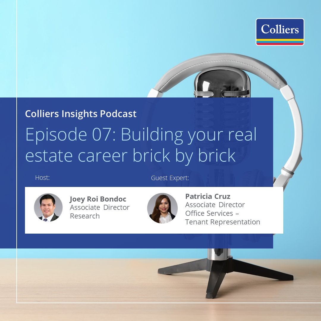 colliers_ph's tweet photo. In this episode of #ColliersInsightsPodcast, Patricia Cruz discusses the secrets to successfully building a career in real estate. Check it out on Spotify: https://t.co/MMYeQaXAiK.

#ColliersPH #BeExperts #AcceleratingSuccess #OfficeServices #TenantRepresentation https://t.co/msXOkXg7nB
