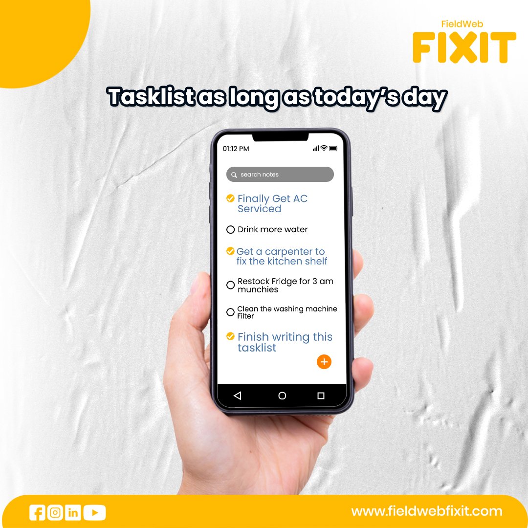 fieldwebfixit's tweet image. Keep your home appliance services check list completed with FieldWeb Fixit. ✅
Book your service professional now: bit.ly/3zet65A

#fieldweb #fridaymorning #home #Management #India #Online #GuluGulu #Indian #temblor #MOVEMENT #Listen #LISA