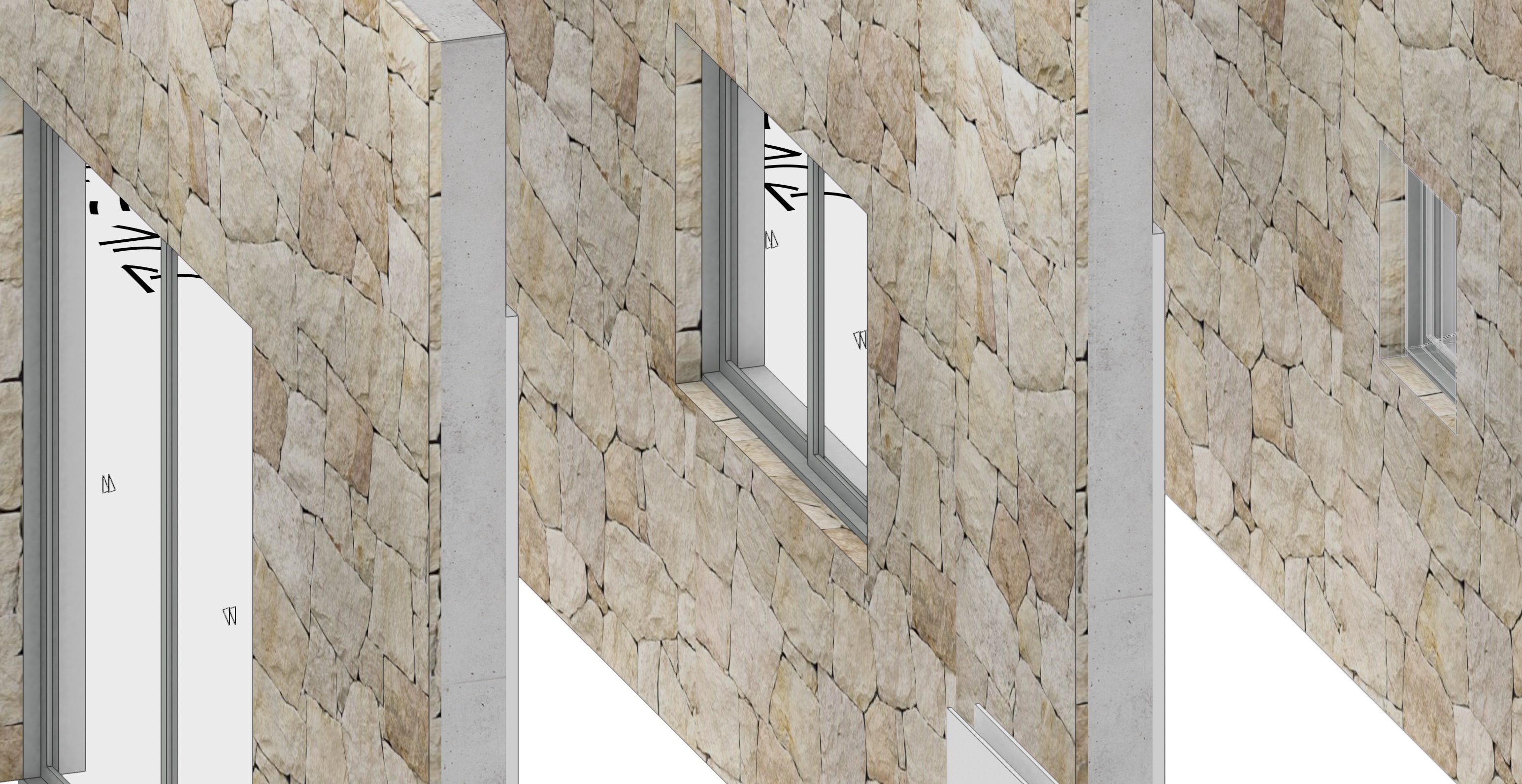 フローワークス公式 Vectorworks Bimスターターパック Rc造の開発が進んでいます 外壁 サッシ周りをチラ見せです 仕上げの自動巻き込み 窓形式 サイズ 位置の自由な変更が可能 外壁のテクスチャをワンクリックで変更してプレゼンできる機能は標準パックに
