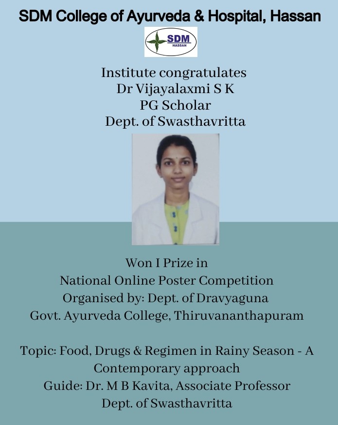 SDM Ayurveda College Hassan on Twitter "Institute congratulates Dr
