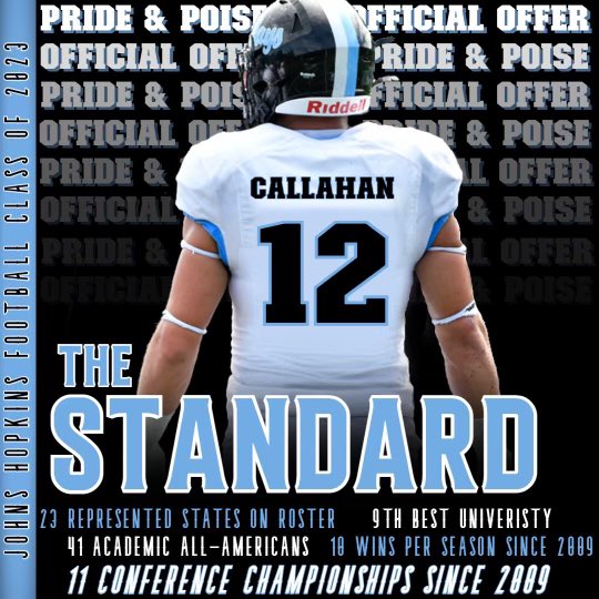 Jake Callahan (@jakecallahan14) on Twitter photo Grateful and excited to receive an official offer of support through the admissions process for Johns Hopkins University. Thank you <a href="/Greg_Chimera/">Greg Chimera</a> <a href="/David_Josephson/">David Josephson</a> <a href="/HC_Hayes/">Steve Hayes</a> <a href="/GregJohnston67/">Coach Greg Johnston</a> Grateful and excited to receive an official offer of support through the admissions process for Johns Hopkins University. Thank you <a href="/Greg_Chimera/">Greg Chimera</a> <a href="/David_Josephson/">David Josephson</a> <a href="/HC_Hayes/">Steve Hayes</a> <a href="/GregJohnston67/">Coach Greg Johnston</a>