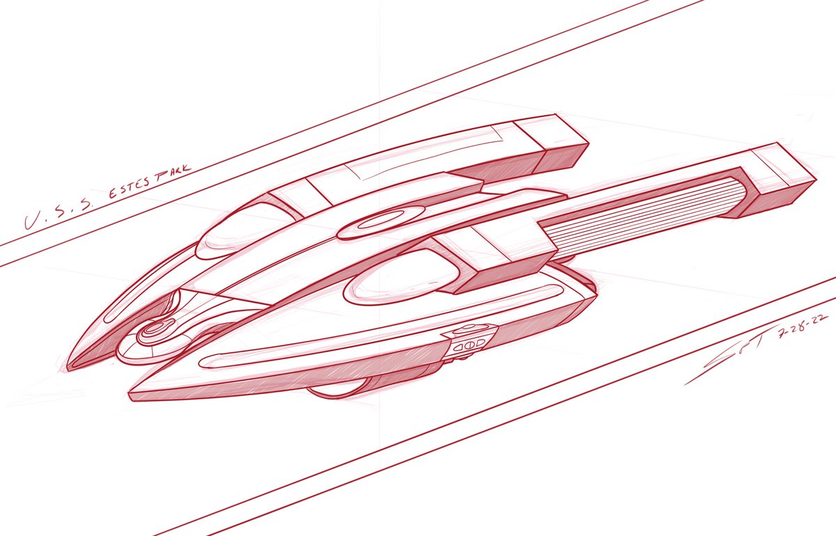 SeanTourangeau's tweet image. Newest #starship #concept #sketch tonight. Here the scout ship U.S.S. ESTES PARK. #starfleet #StarTrek #StarTrekFanArt @StarTrek @StarTrekOnPPlus @trekyards @TheTrekCentral @TREKZONEorg @StarTrekModels @ShipTalkingPod