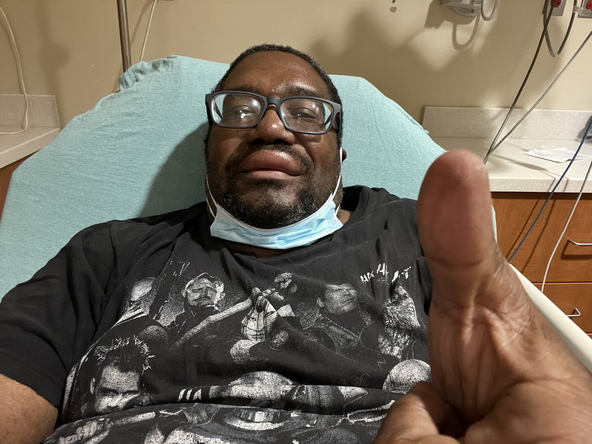 nascarfankly's tweet image. I put my morning message out early I’m in the emergency room with a allergic reaction to meds I’m ok just looking like a muppet right now