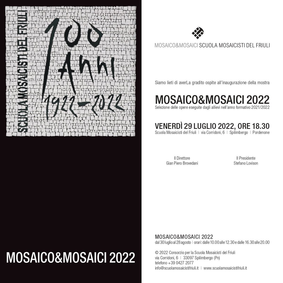 Inaugura la XXVIII edizione della mostra della Scuola <a href="/mosaicisti/">Scuola Mosaicisti</a> del Friuli. Stasera, 29 luglio alle 18.30.Un appuntamento che svela il meglio di ció che si è fatto durante l'anno formativo trascorso.Visitabile ogni giorno ad agosto.
<a href="/regioneFVGit/">Regione FVG</a> @FVGlive #mosaico #spilimbergo