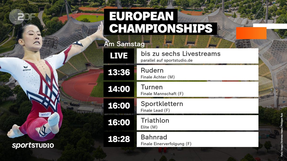 sportstudio's tweet photo. Am dritten Wettkampftag der European Championships gehen mehrere Deutsche mit Medaillen-Hoffnungen an den Start. unter anderem will der Deutschlandachter  Gold gewinnen.
Hier geht's zu den Livestreams 👉https://t.co/FG8K6q3u2A @Euro_Champs @ECMunich2022 #munich2022 #ec202 https://t.co/hiEpwfn2Kd