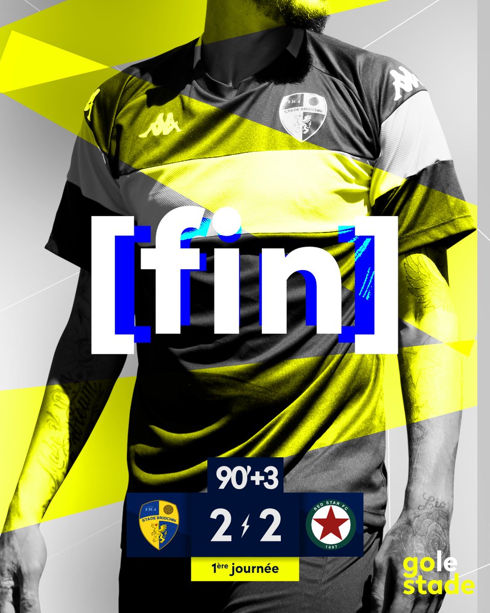 StadeBriochin's tweet photo. #SBRED // 𝙇𝙞𝙫𝙚
2️⃣-2️⃣
🏁90’+3 // Terminé à Fred Aubert.
Les 2 équipes se quittent dos à dos dans un match spectaculaire.
Les #Griffons cueillis à froid après la pause ont su renverser le match.
Malheureusement le @RedStarFC est parvenu à égaliser sur le gong.
#golestade https://t.co/pysoOlHlY0