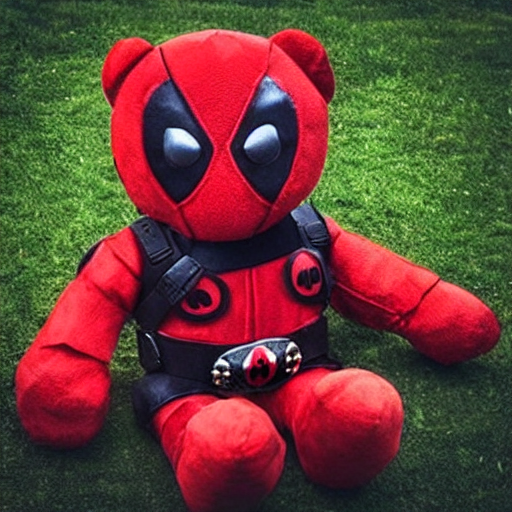 #StableDiffusion a beautiful photo of a plushy Deadpool Teddy Bear, trending on Instagram