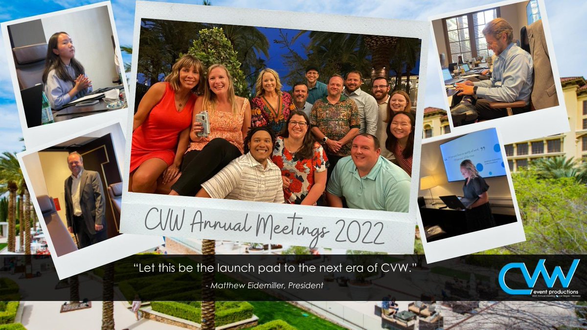 As we wrap our time away, creating the path of where CVW heads next, we are more determined, energized, focused, and dedicated to our vision and mission that lies ahead for our team.
#CVWEventProductions #eventproductions #audio #video #fullservice #team #annualmeeting #growth