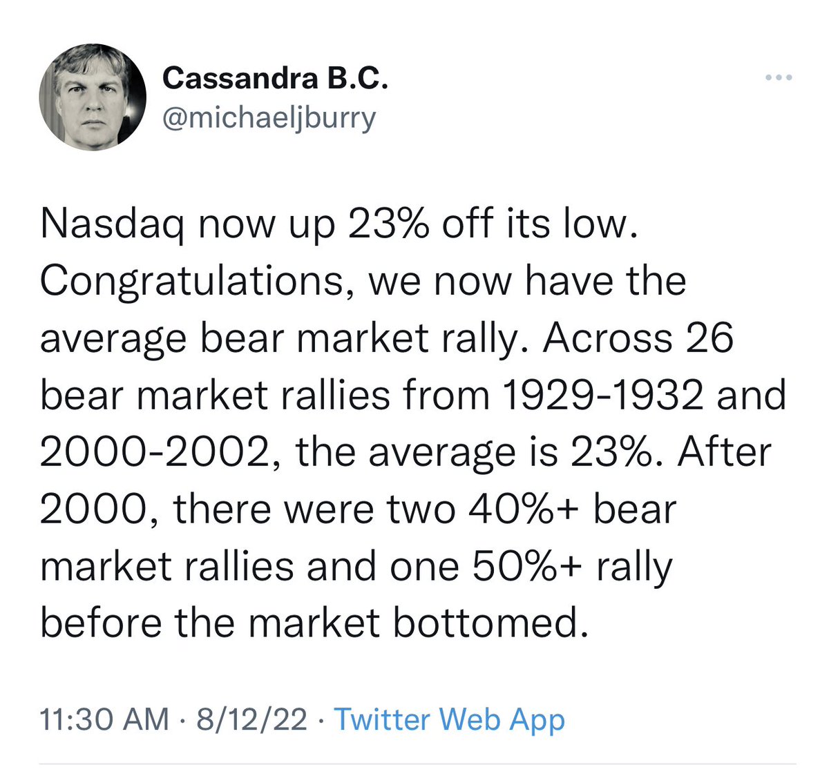 gurgavin's tweet photo. MICHAEL BURRY TWEETED THIS MINUTES BEFORE DELETING IT

THOUGHTS 👀👀 https://t.co/iNfirSe9v8