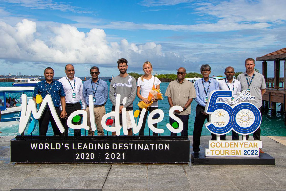 Select Maldives (@select_maldives) on Twitter photo Velana Airport today welcomed the #onemillionth visitor for 2022, Ms.Daniela from Czech Republic. 😍
<a href="/visitmaldives/">Visit Maldives</a> <a href="/MvTourism50/">Maldives Tourism 50</a> <a href="/MoTmv/">Ministry of Tourism and Environment</a> Velana Airport today welcomed the #onemillionth visitor for 2022, Ms.Daniela from Czech Republic. 😍
<a href="/visitmaldives/">Visit Maldives</a> <a href="/MvTourism50/">Maldives Tourism 50</a> <a href="/MoTmv/">Ministry of Tourism and Environment</a>