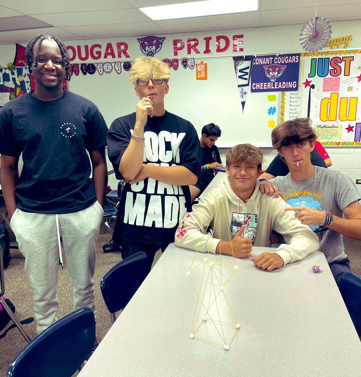 Cschweinebraten's tweet photo. Way to start off the year with our Spaghetti Tower Marshmallow Challenge‼️We are ready to work together, be creative, and learn from our successes &amp; struggles this upcoming school year! Loved the positive energy today✨ #businesscalc #marshmellotower #firstweekofschool https://t.co/MCN6uX6Ab3