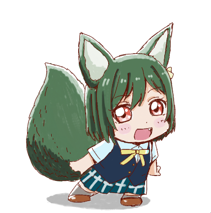 1girl school uniform nijigasaki academy school uniform animal ears tail solo chibi  illustration images