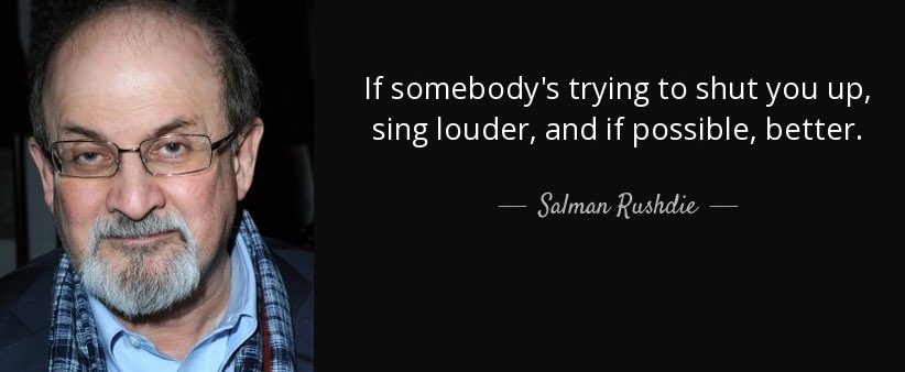 YasMohammedxx's tweet photo. I hope @SalmanRushdie makes a quick and full recovery. This will only make me more determined to speak up against the ideology of hate &amp; violence that threatens us all. For Rushdie’s sake, for Paty’s sake, for the sake of Charlie Hebdo etc,we must strongly support free expression https://t.co/xzr1BZgMFu