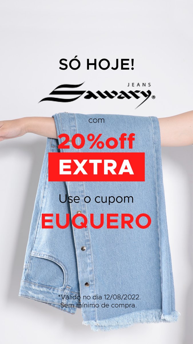posthaus's tweet image. Trago seu #jeans novo com cupom de desconto especial na finalização do pedido. 🔮🪄Digite: EUQUERO e vem garantir o seu &amp;gt;&amp;gt; bit.ly/3bRjqGl