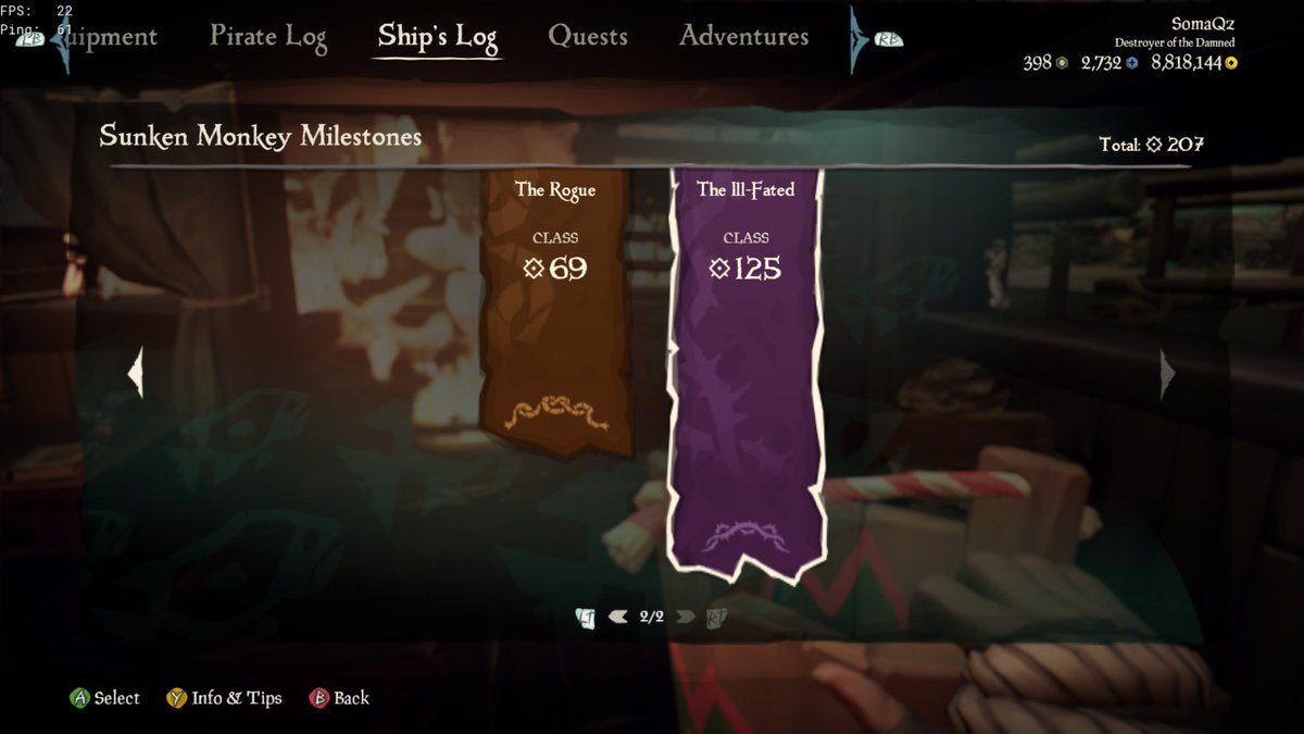 SomaQz's tweet photo. This happened overnight because of the changes @SeaOfThieves made to milestones. Ill fated indeed ๐ #seaoftheives #BeLessPirate https://t.co/c6nXgMxA7j