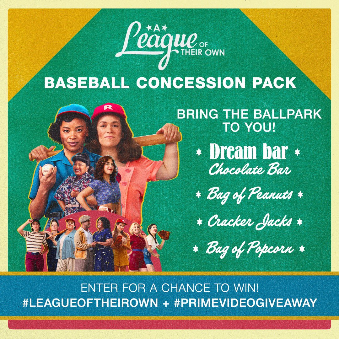 LeagueOnPrime's tweet image. Ready for game time?! ⚾️ Let me and @gofooji hook you up with your fave Baseball snacks in honor of A League of Their Own now streaming on @PrimeVideo 📺. For a chance to win, comment w/ #LeagueOfTheirOwn + #PrimeVideoGiveaway. You’re welcome! 😉
