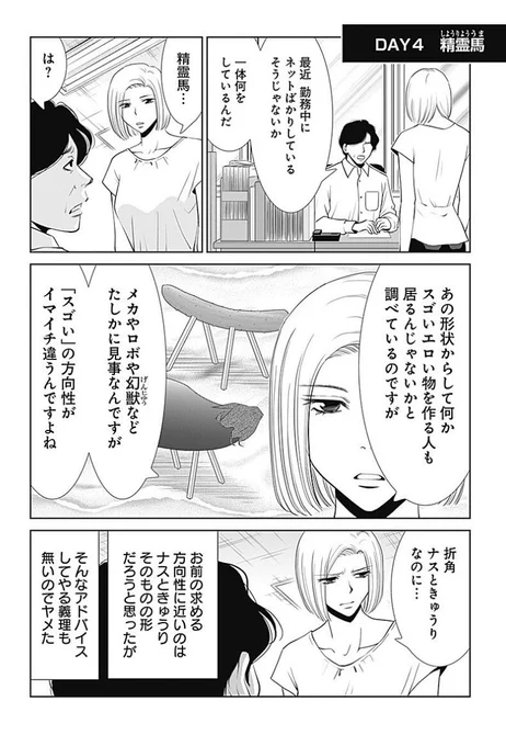 ホントにスゴい作品がたくさんありますよね。乗り物としては馬や牛に比べてだいぶパワーとスピードがありそうなカンジの。

(「日常の秘め事」より) 